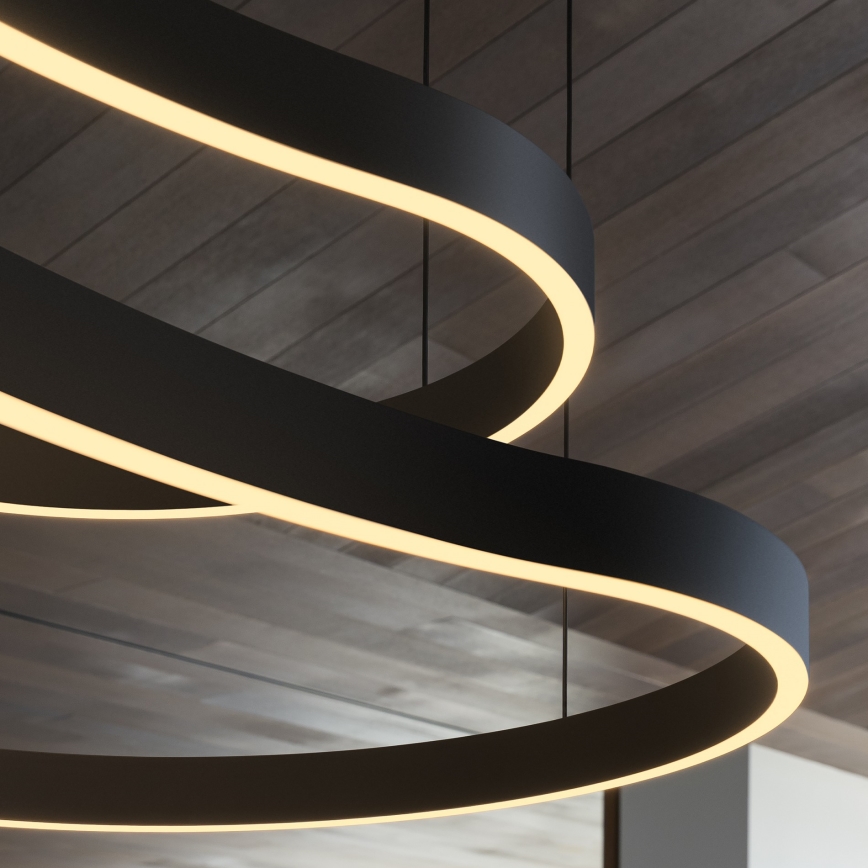 Ideal Lux - LED Luster na lanku WAVES LED/54W/230V CRI 90 čierna
