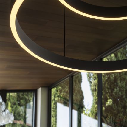 Ideal Lux - LED Luster na lanku WAVES LED/54W/230V CRI 90 čierna