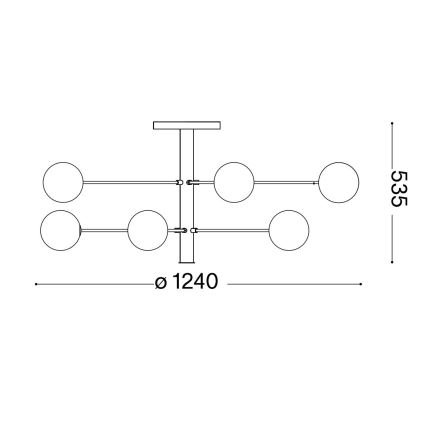 Ideal Lux - LED Luster na tyči COSMOPOLITAN 10xG9/3W/230V pr. 124 cm čierna