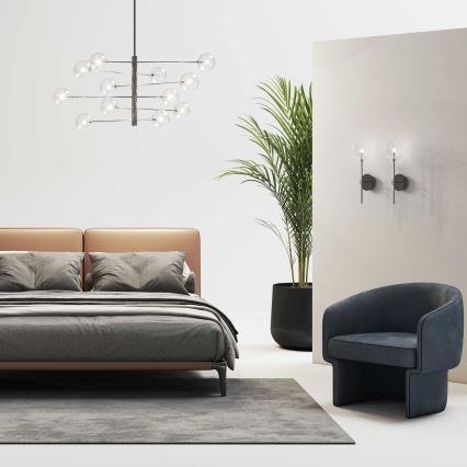 Ideal Lux - LED Luster na tyči EQUINOXE 12xG4/2W/230V pr. 124 cm lesklý chróm/číra