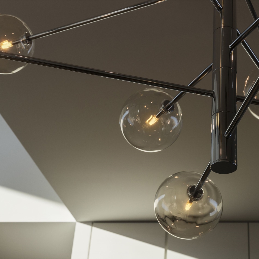 Ideal Lux - LED Luster na tyči EQUINOXE 12xG4/2W/230V pr. 124 cm lesklý chróm/číra