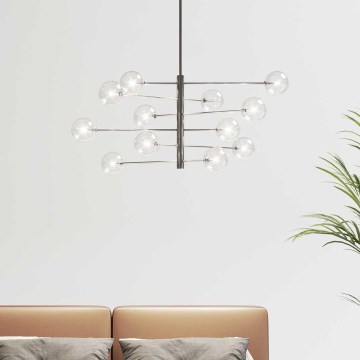 Ideal Lux - LED Luster na tyči EQUINOXE 12xG4/2W/230V pr. 124 cm lesklý chróm/číra