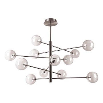 Ideal Lux - LED Luster na tyči EQUINOXE 12xG4/2W/230V pr. 128,1 cm lesklý chróm/dymová