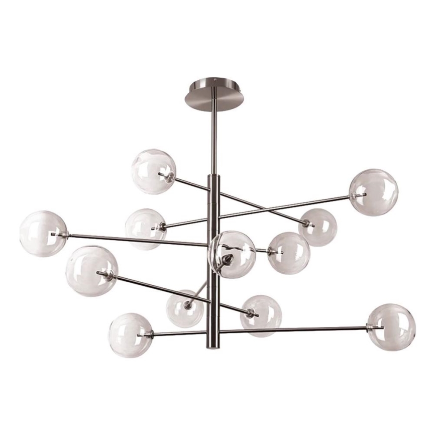 Ideal Lux - LED Luster na tyči EQUINOXE 12xG4/2W/230V pr. 128,1 cm lesklý chróm/dymová