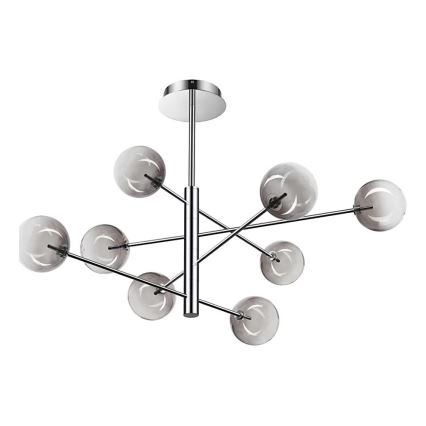 Ideal Lux - LED Luster na tyči EQUINOXE 8xG4/2W/230V pr. 128 cm lesklý chróm/dymová