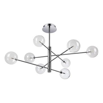 Ideal Lux - LED Luster na tyči EQUINOXE 8xG4/2W/230V pr. 128 cm lesklý chróm/číra