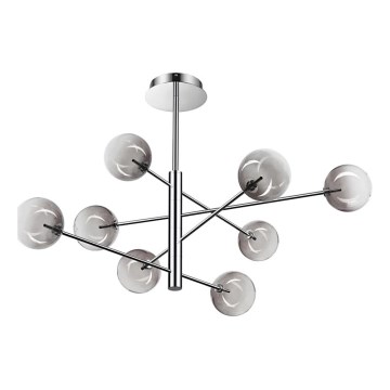 Ideal Lux - LED Luster na tyči EQUINOXE 8xG4/2W/230V pr. 128 cm lesklý chróm/dymová