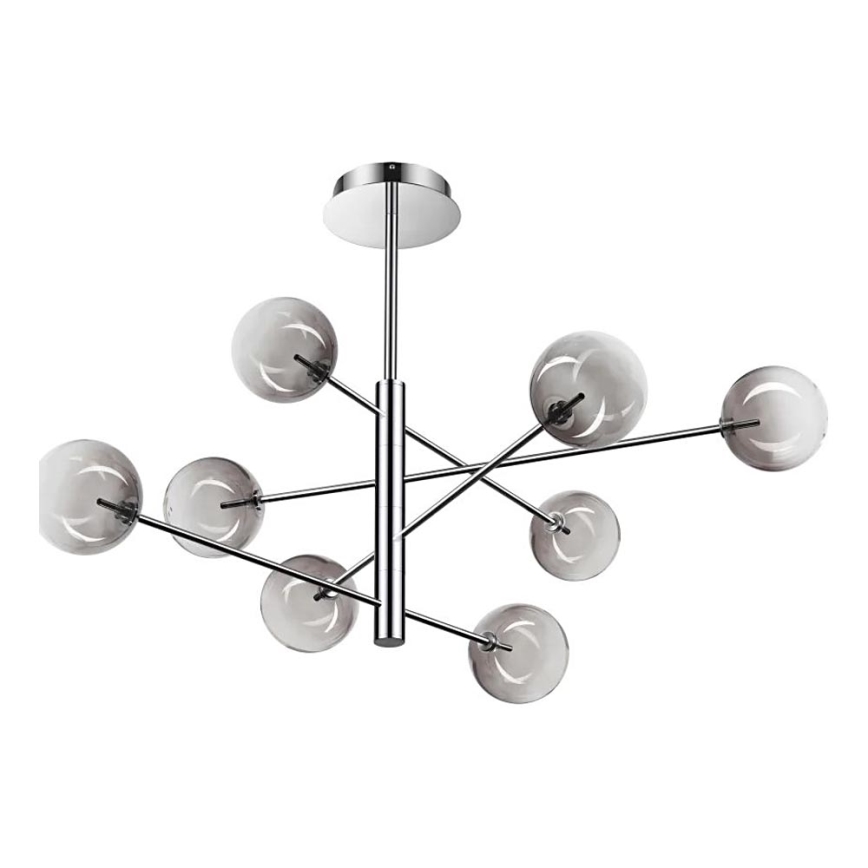 Ideal Lux - LED Luster na tyči EQUINOXE 8xG4/2W/230V pr. 128 cm lesklý chróm/dymová