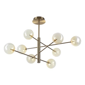 Ideal Lux - LED Luster na tyči EQUINOXE 8xG4/2W/230V pr. 128 cm mosadz/dymová