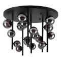 Ideal Lux - LED Luster na tyči PERLAGE 18xG9/3W/230V pr. 70 cm čierna/dymová