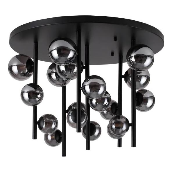 Ideal Lux - LED Luster na tyči PERLAGE 18xG9/3W/230V pr. 70 cm čierna/dymová