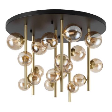 Ideal Lux - LED Luster na tyči PERLAGE 18xG9/3W/230V pr. 70 cm zlatá/dymová