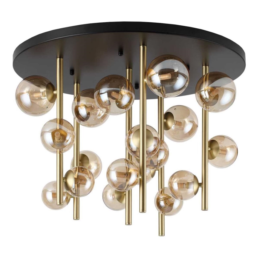 Ideal Lux - LED Luster na tyči PERLAGE 18xG9/3W/230V pr. 70 cm zlatá/dymová