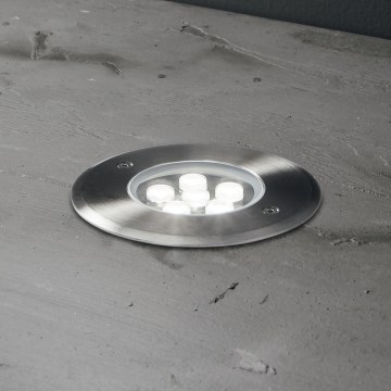 Ideal Lux - LED Nájazdové svietidlo FLOOR LED/6W/230V pr. 12 cm CRI 90 IP67 lesklý chróm