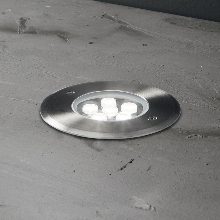 Ideal Lux - LED Nájazdové svietidlo FLOOR LED/6W/230V pr. 12 cm CRI 90 IP67 lesklý chróm