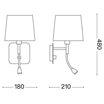 Ideal Lux - LED Nástenná lampa NORDIK 1xE14/40W + LED/1,5W/230V