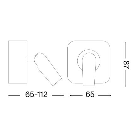Ideal Lux - LED Nástenné bodové svietidlo BEAN LED/3W/230V CRI 90 čierna