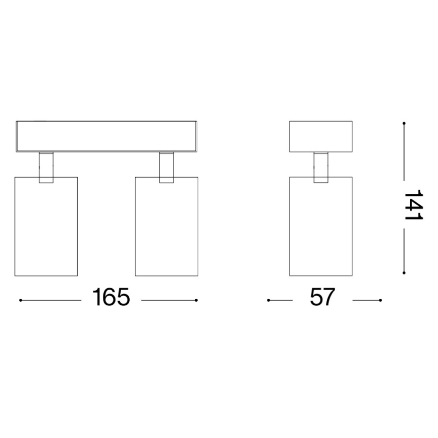 Ideal Lux - LED Nástenné bodové svietidlo DYNAMITE 2xGU10/7W/230V CRI 90 čierna