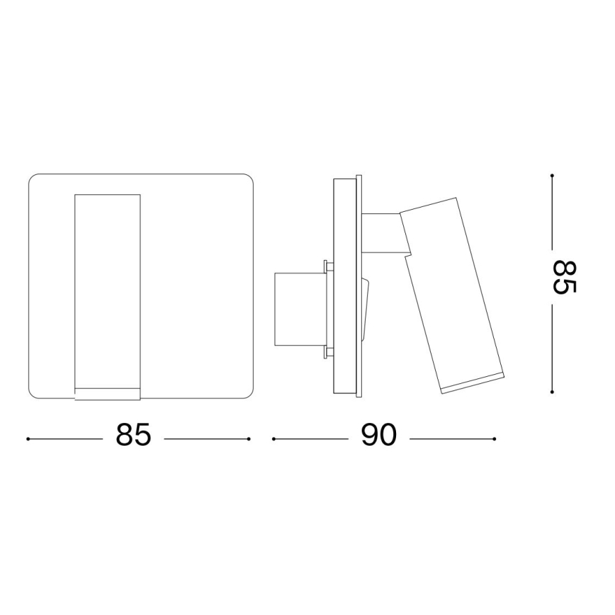 Ideal Lux - LED Nástenné bodové svietidlo LITE LED/3W/230V CRI 90 čierna