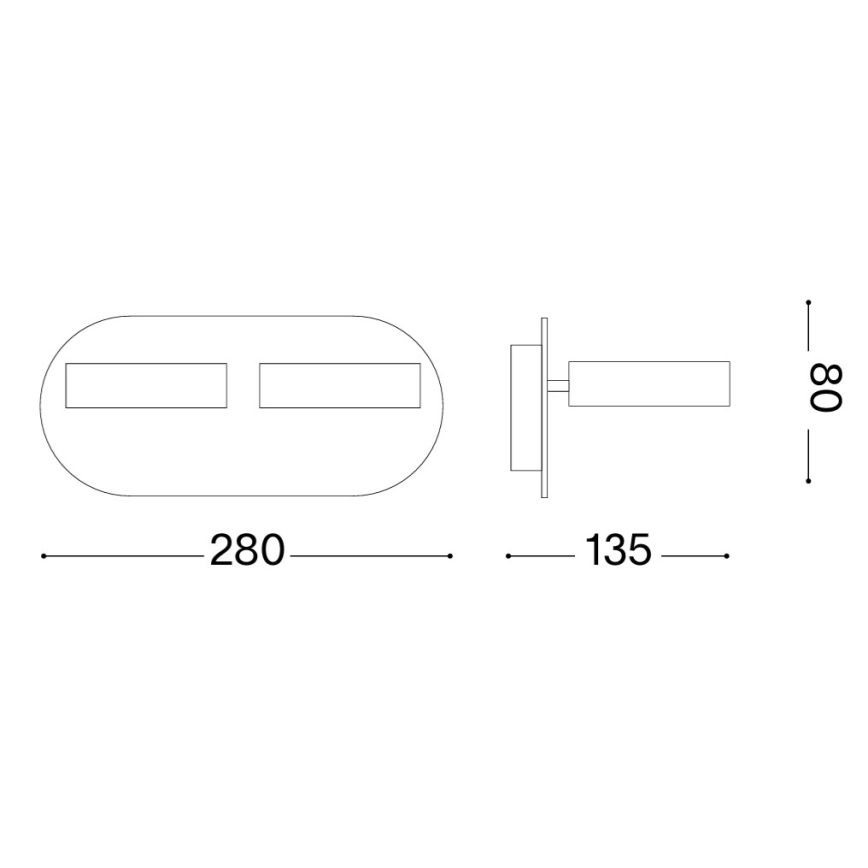 Ideal Lux - LED nástenné bodové svietidlo OBY 2xLED/6W/230V CRI 90 biele