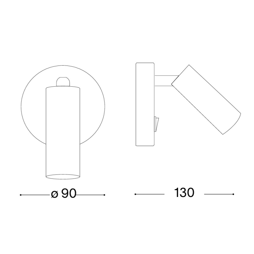 Ideal Lux - LED nástenné bodové svietidlo PAGE LED/3W/230V CRI 90 čierne