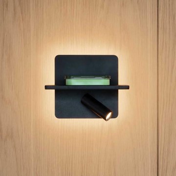 Ideal Lux - LED nástenné bodové svietidlo PIANO LED/10W/230V CRI 90 USB čierne