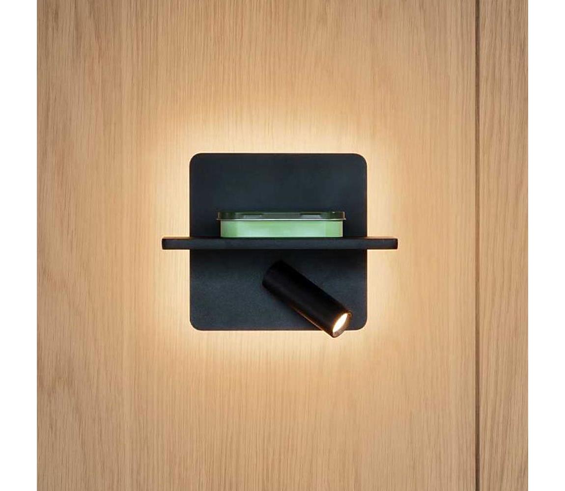 Ideal Lux - LED nástenné bodové svietidlo PIANO LED/10W/230V CRI 90 USB čierne 287300