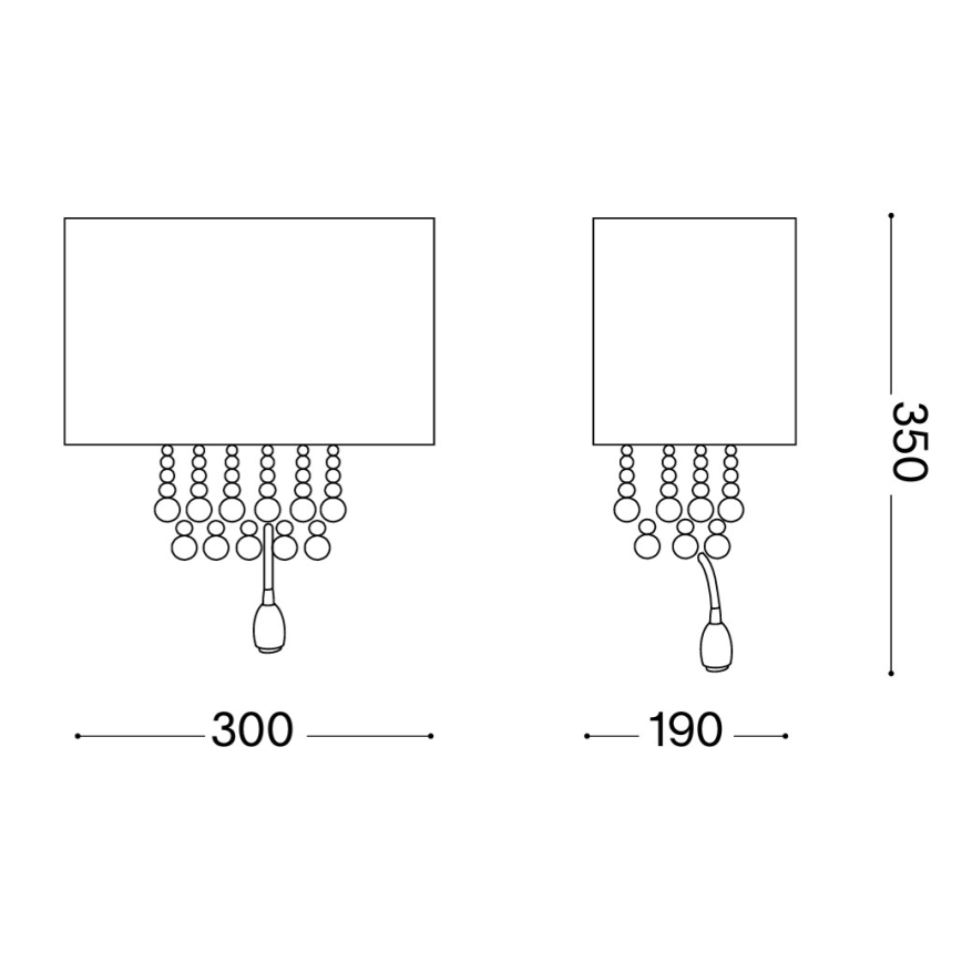 Ideal Lux - LED Nástenné svietidlo 2xE14/40W/230V + LED/1W