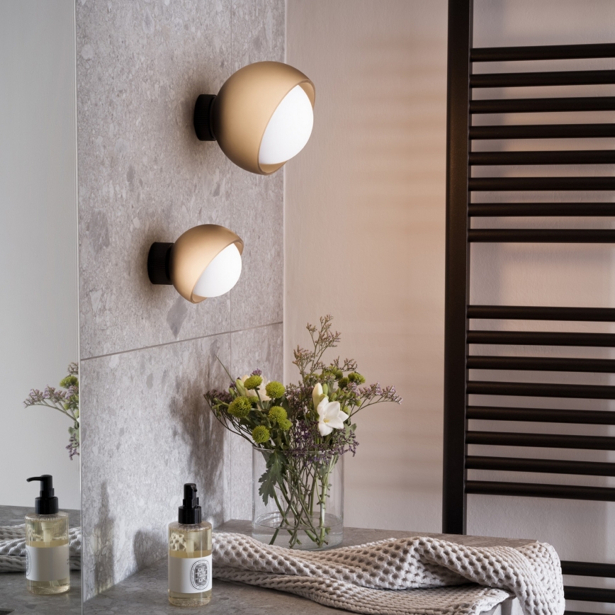 Ideal Lux - LED nástenné svietidlo BLOOM 1xE27/42W/230V zlatá/dymová béžová