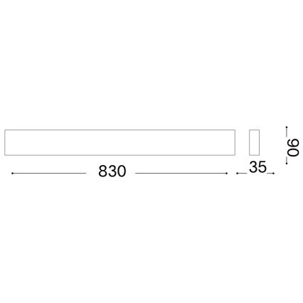 Ideal Lux - LED Nástenné svietidlo DELTA LED/30W/230V 4000K 83 cm CRI 90 čierna