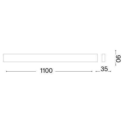 Ideal Lux - LED Nástenné svietidlo DELTA LED/37W/230V 3000K 110 cm CRI 90 čierna