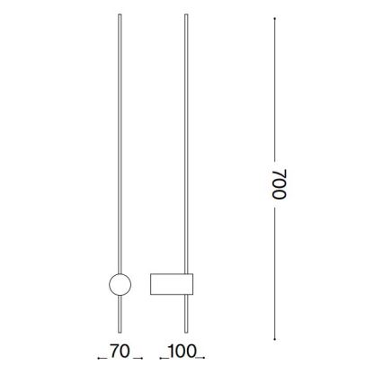 Ideal Lux - LED Nástenné svietidlo ESSENCE LED/12W/230V 4000K 70 cm CRI 90 čierna