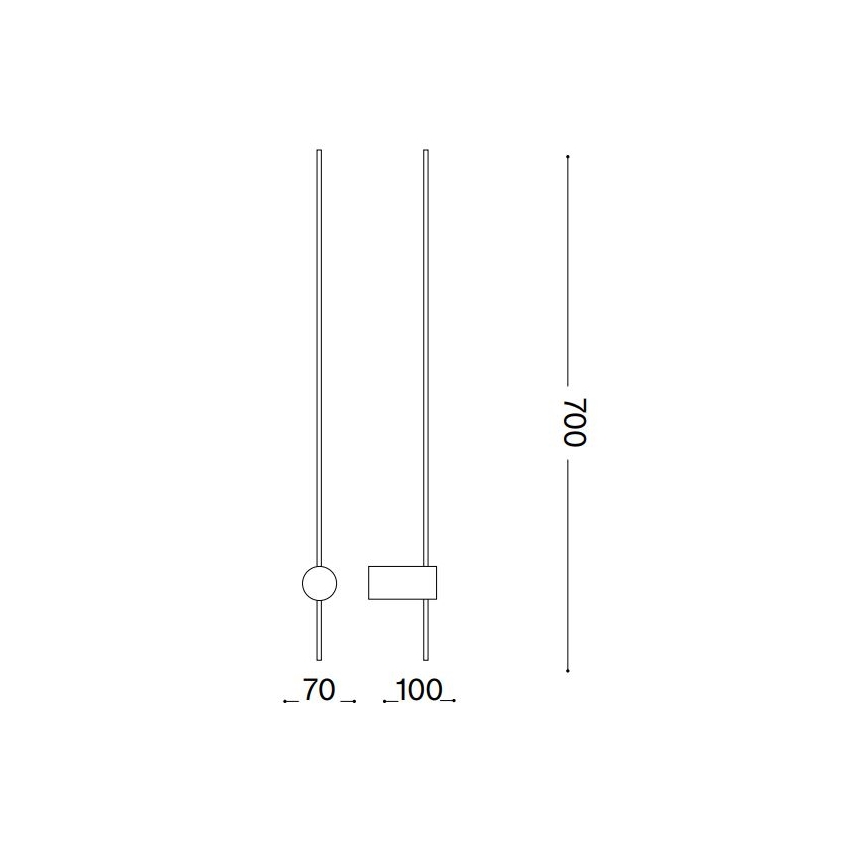 Ideal Lux - LED Nástenné svietidlo ESSENCE LED/12W/230V 4000K 70 cm CRI 90 čierna