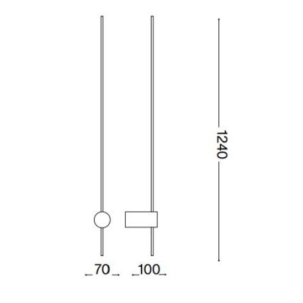 Ideal Lux - LED Nástenné svietidlo ESSENCE LED/19W/230V 2700K 124 cm CRI 90 čierna
