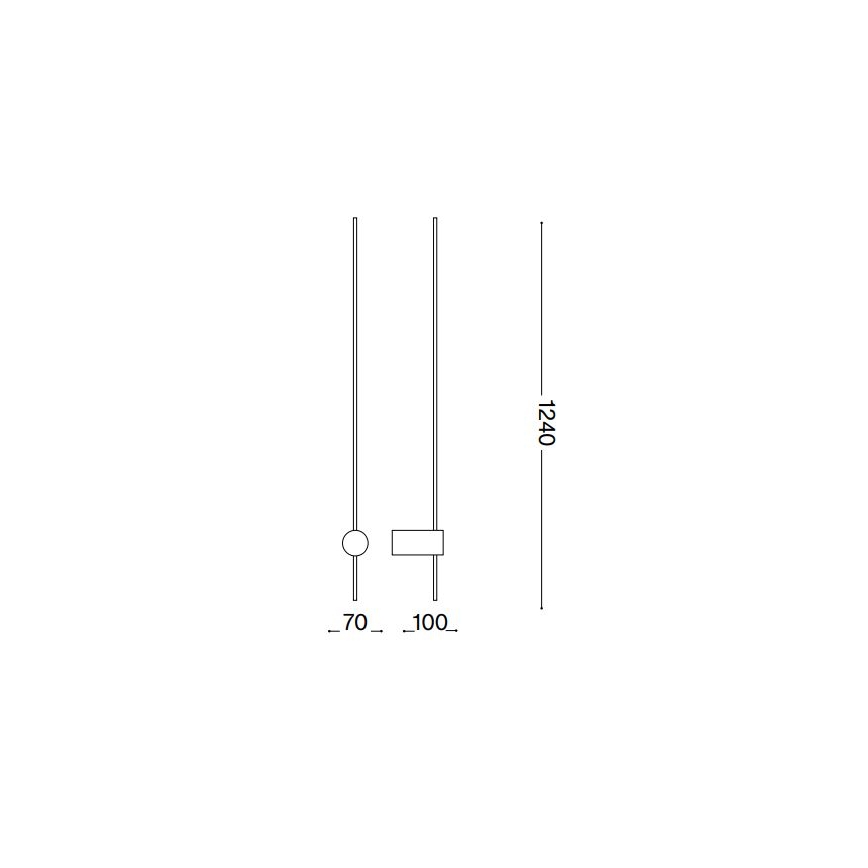 Ideal Lux - LED Nástenné svietidlo ESSENCE LED/19W/230V 2700K 124 cm CRI 90 čierna