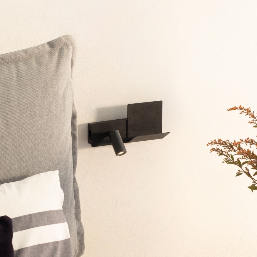 Ideal Lux - LED Nástenné svietidlo KOMODO LED/4,5W/230V USB CRI 90 čierna