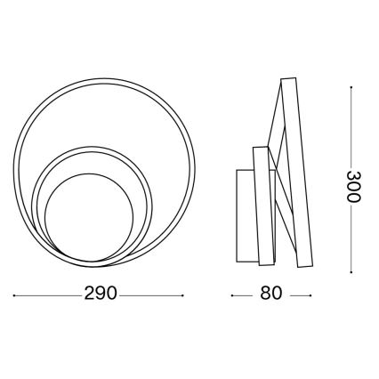 Ideal Lux - LED Nástenné svietidlo OZ LED/26W/230V CRI 90 zlatá