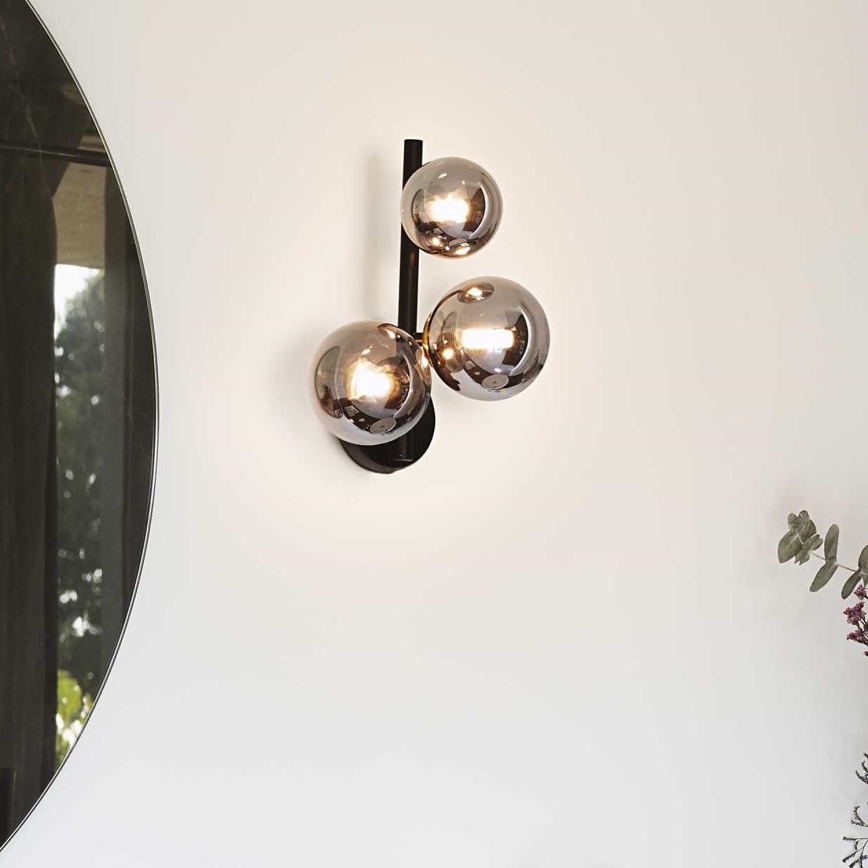 Ideal Lux - LED Nástenné svietidlo PERLAGE 3xG9/3W/230V čierna/dymová
