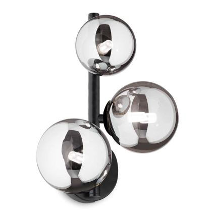 Ideal Lux - LED Nástenné svietidlo PERLAGE 3xG9/3W/230V čierna/dymová