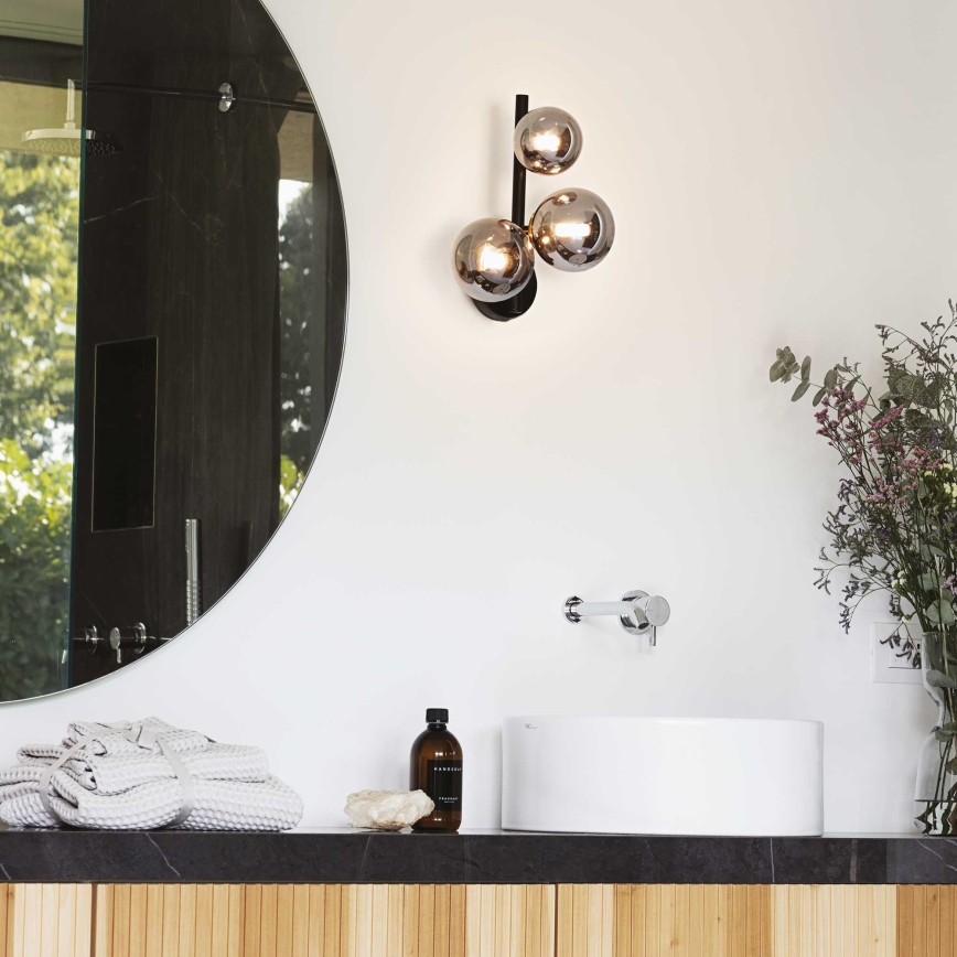 Ideal Lux - LED Nástenné svietidlo PERLAGE 3xG9/3W/230V čierna/dymová