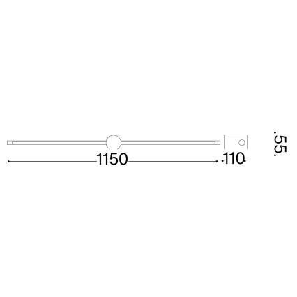 Ideal Lux - LED Obrazové svietidlo FILO LED/16W/230V 115 cm CRI 90 čierna