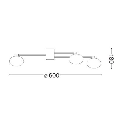 Ideal Lux - LED Prisadený luster HERMES 5xG9/3W/230V pr. 60 cm zlatá
