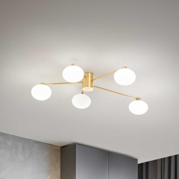 Ideal Lux - LED Prisadený luster HERMES 5xG9/3W/230V pr. 90 cm zlatá