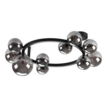 Ideal Lux - LED prisadený luster PERLAGE 10xG9/3W/230V pr. 70 cm čierna/dymová čierna