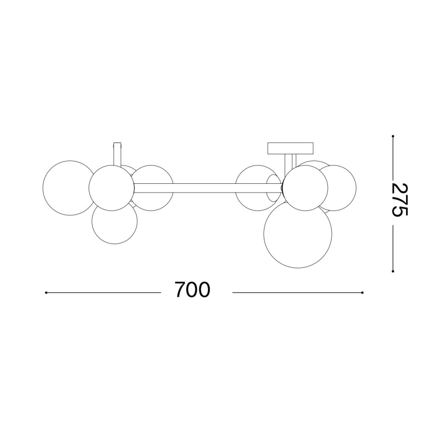 Ideal Lux - LED Prisadený luster PERLAGE 10xG9/3W/230V pr. 70 cm čierna/dymová