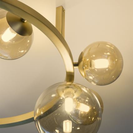 Ideal Lux - LED prisadený luster PERLAGE 10xG9/3W/230V pr. 70 cm zlatá/dymová béžová