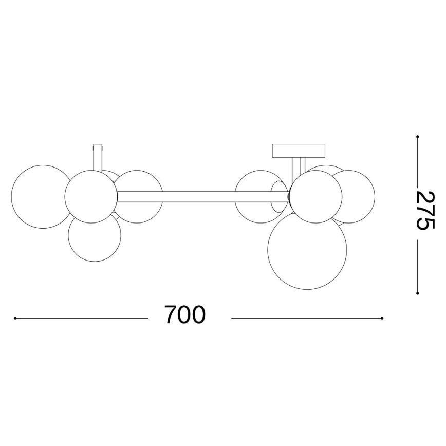 Ideal Lux - LED Prisadený luster PERLAGE 10xG9/3W/230V pr. 70 cm zlatá/dymová