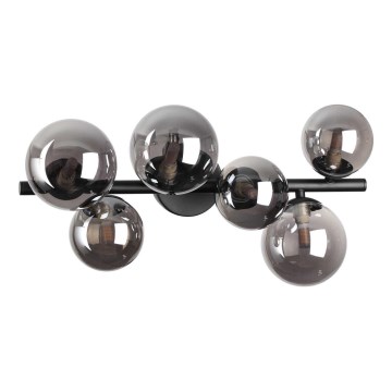 Ideal Lux - LED Prisadený luster PERLAGE 6xG9/3W/230V 49 cm čierna/dymová