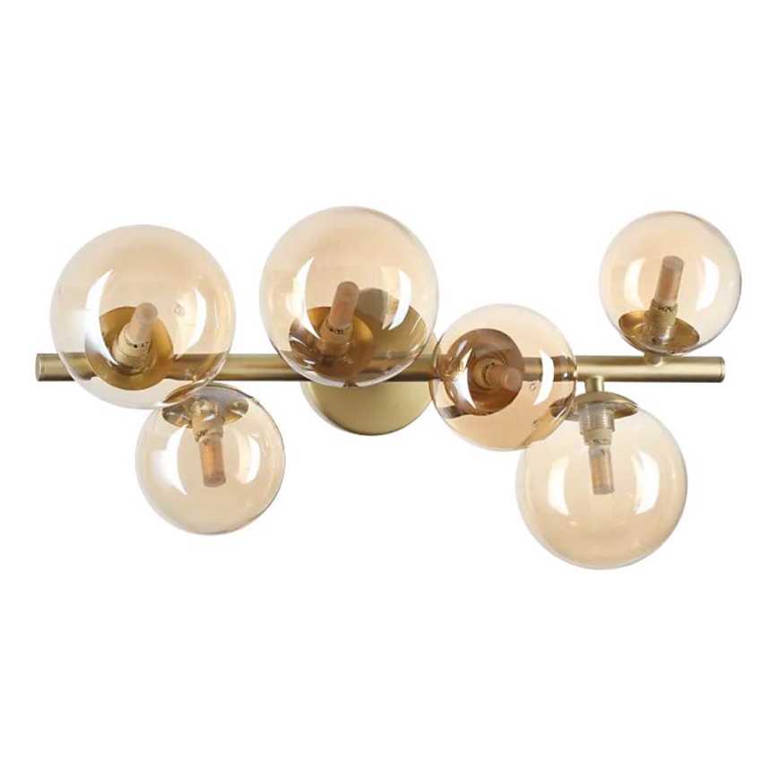 Ideal Lux - LED Prisadený luster PERLAGE 6xG9/3W/230V 49 cm zlatá/dymová