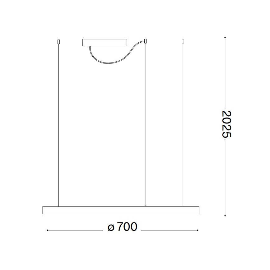Ideal Lux - LED Stmievateľný luster na lanku ORACLE SLIM LED/40W/230V 4000K pr. 70 cm CRI 90 biela
